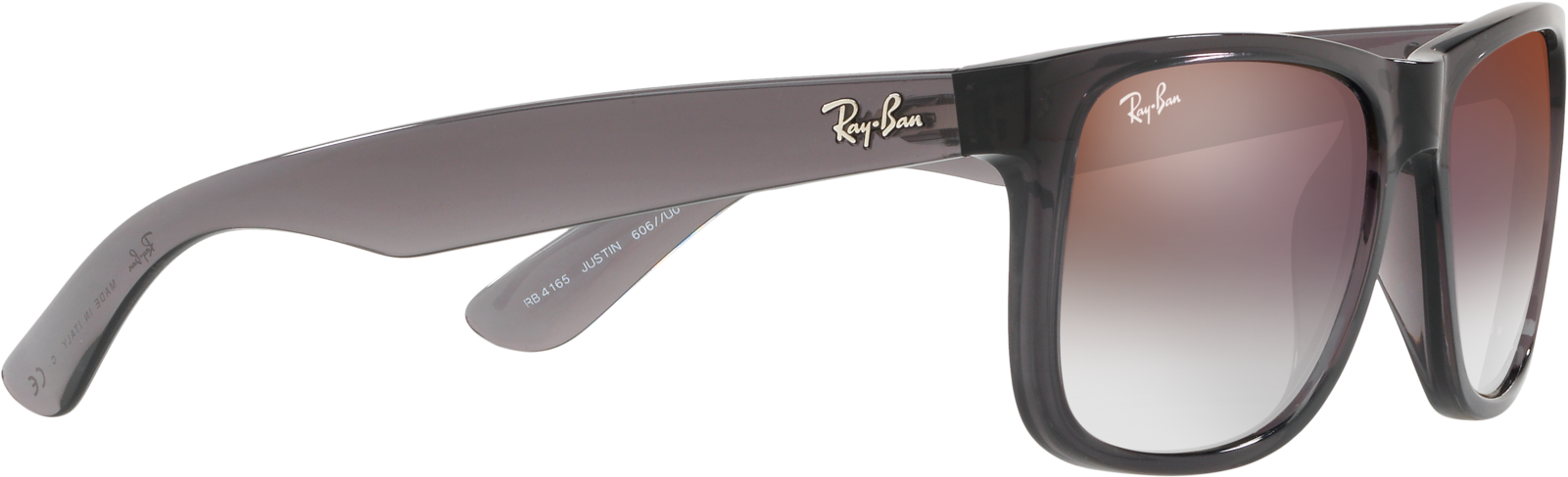Ray Ban Justin Trasparent Grey Lente Gradient Mirror - Ray-ban Justin Classic (2000x1000), Png Download