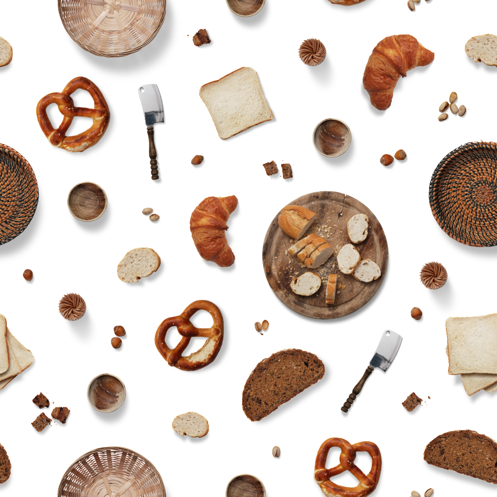 Hand Painted Delicious Croissant Background Png Transparent (1024x1024), Png Download