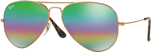 Ray-ban Aviator Mineral Flash Lens Sunglasses - Ray Ban 3025 9018c3 (600x300), Png Download
