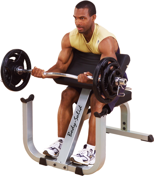Body Solid Preacher Curl Bench (600x600), Png Download