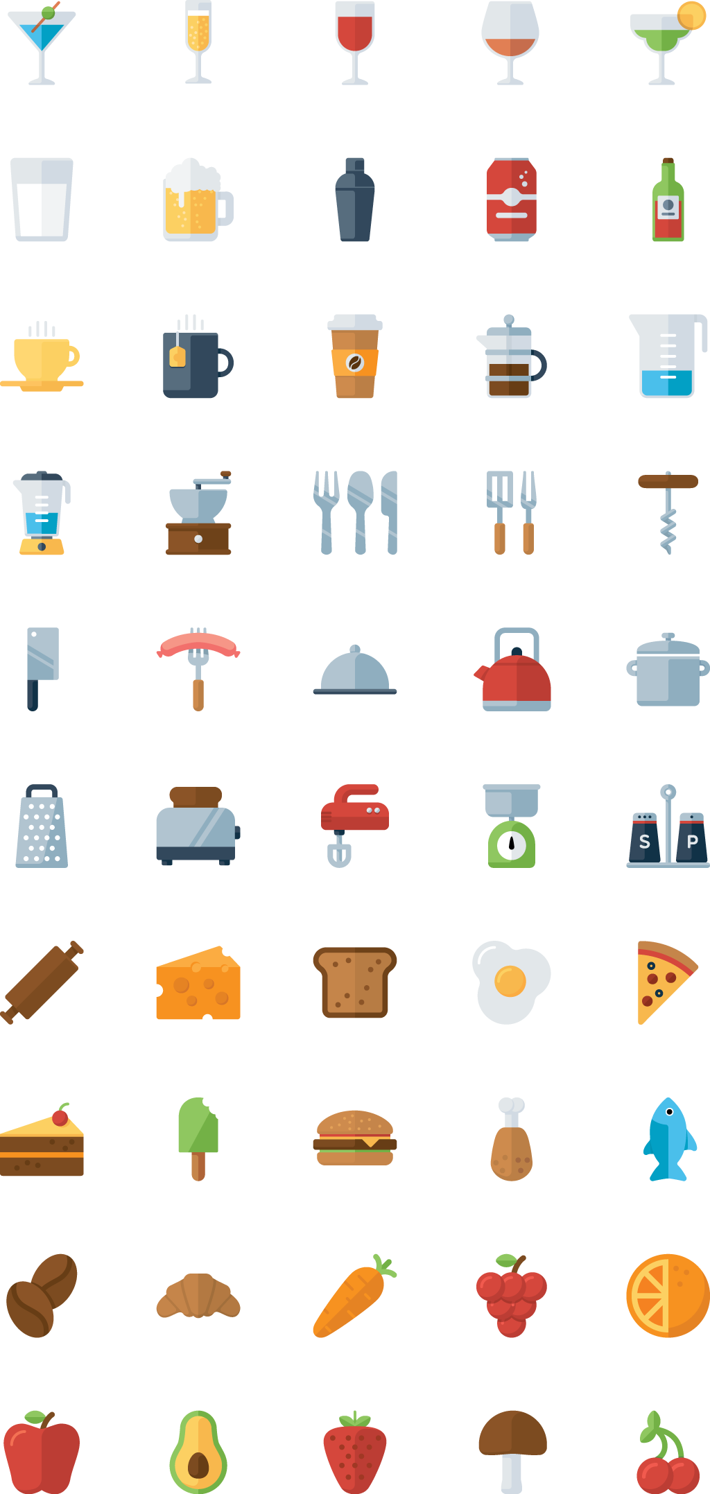 Multiple Food Icon - Food (1024x2155), Png Download