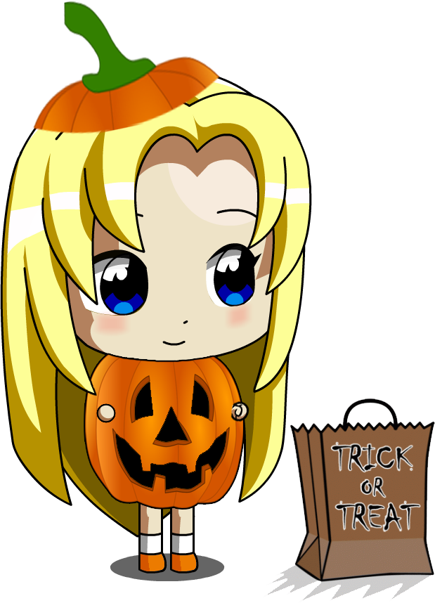 Chibi Ucogi Pumpkin Girl By Jimmy500 On Deviantart - Chibi Pumpkin Girl (619x858), Png Download