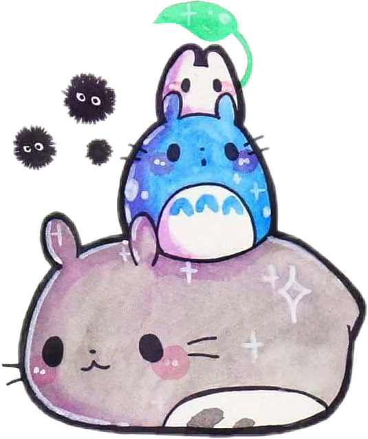 Popular And Trending Totoro Stickers On Picsart Png - Drawing (535x638), Png Download
