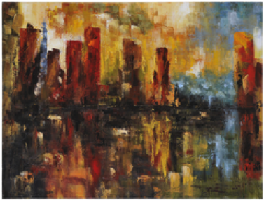 Art-1010 - Brayden Studio Original Painting On Canvas (376x374), Png Download