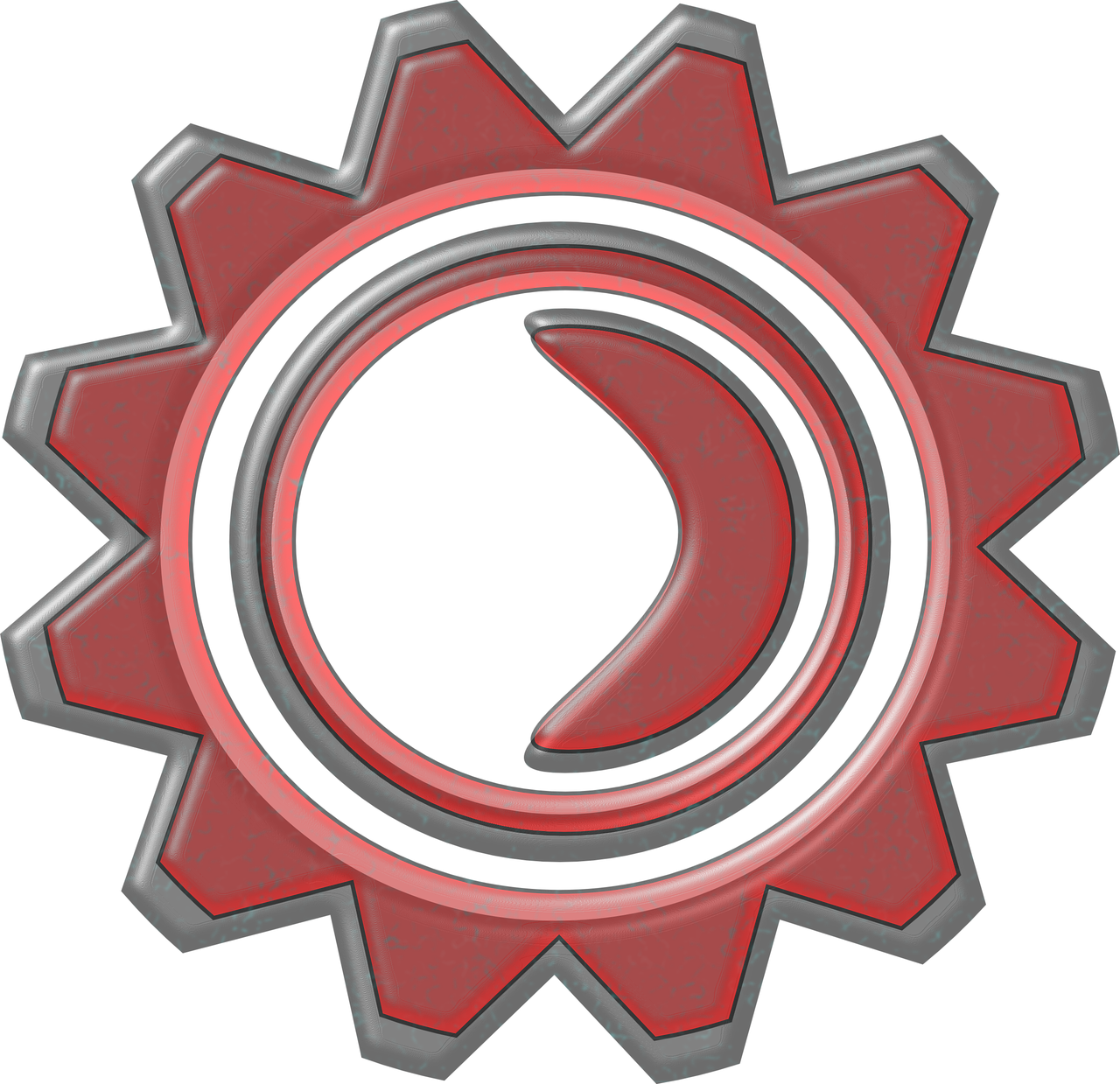 Cogwheel Machine Industrial - ฟันเฟือง สี แดง (1280x1239), Png Download