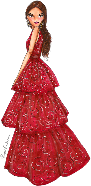 Zendaya In Marchesa Fashion - Boceto En 3d De Vestidos (487x640), Png Download