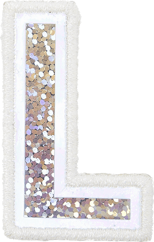 Glitter Iridescent 2" Block Letter Patches - Glitter (530x830), Png Download