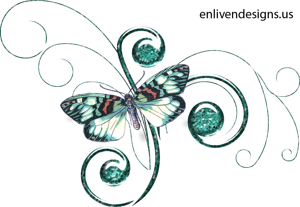 Teal Butterfly Glitt - Scrapbook Embellishments Free Download (984x680), Png Download