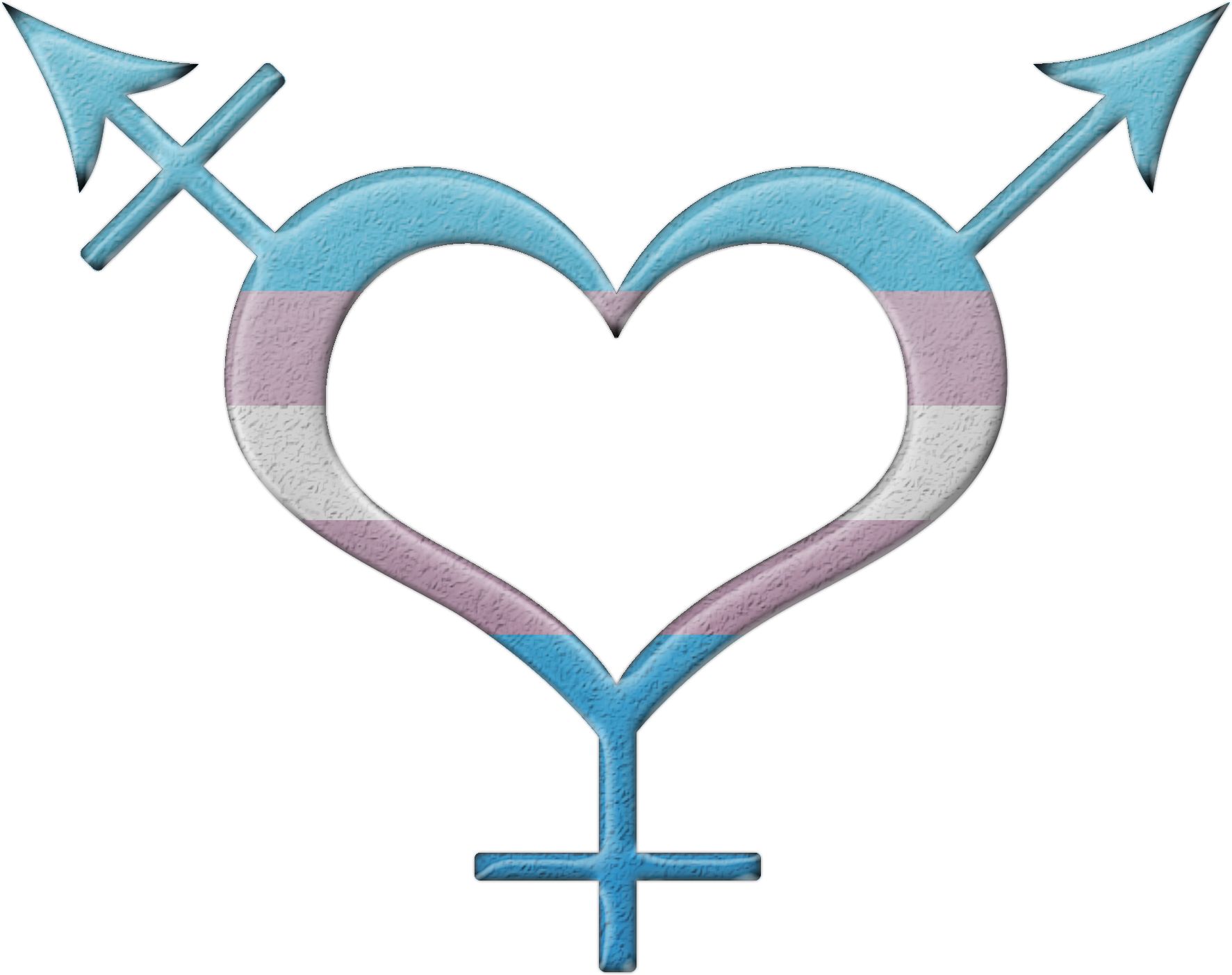 Transgender Pride Heart Shaped Gender Neutral Symbol - Pansexual Pride Gender Neutral (1773x1404), Png Download