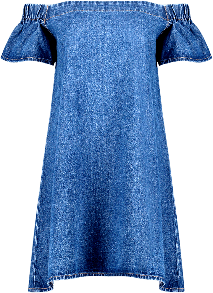 Maisie Denim Dress - No Shoulder Denim Dress (760x1140), Png Download
