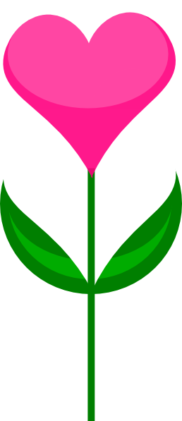 Image Royalty Free Stock Flower Stem Clipart - Heart Flower Clip Art (258x597), Png Download