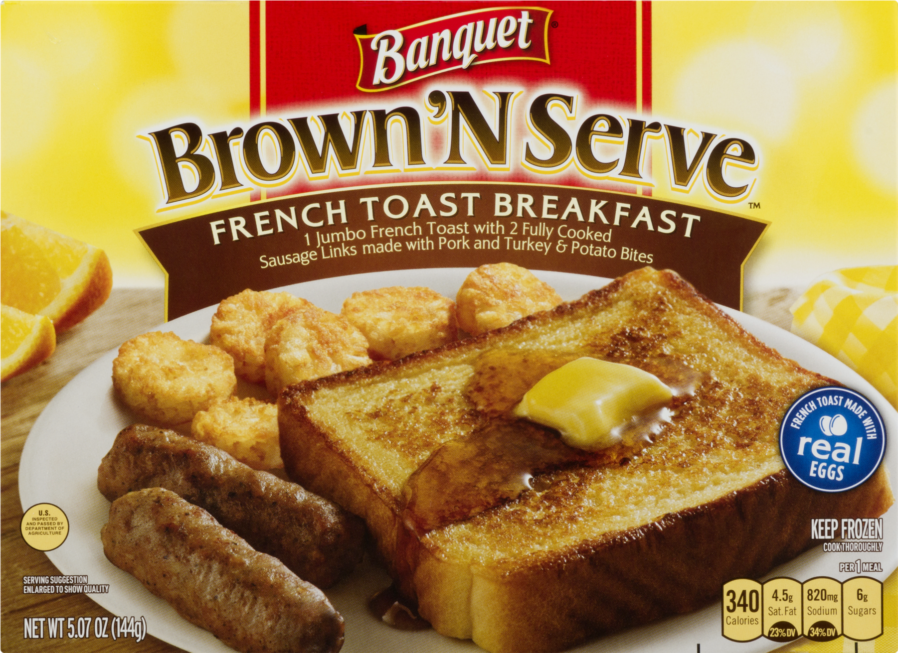 Banquet® Brown'n Serve™ French Toast Breakfast Meal - Banquet Brown'n Serve French Toast Breakfast Meal 5.07 (1800x1800), Png Download