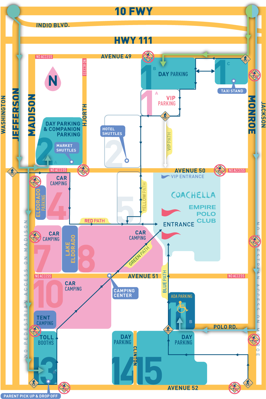 Maps 2014 [archive] - Coachella Vip Parking (1000x1427), Png Download
