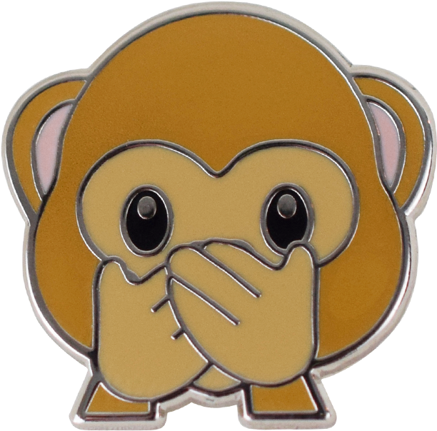 Speak No Evil Monkey Emoji Pin - Emoji (710x710), Png Download