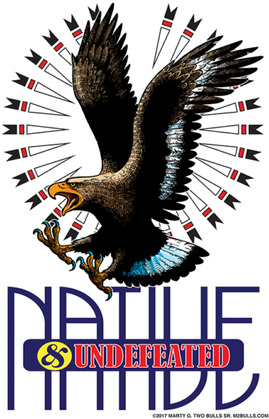 Native Undefeated Marty Two Bulls T-shirt - Lewis James S Md (388x600), Png Download