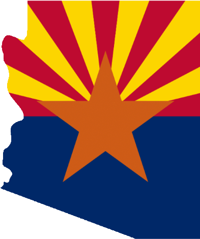 Arizona Flag Png - Arizona State With Flag (400x472), Png Download
