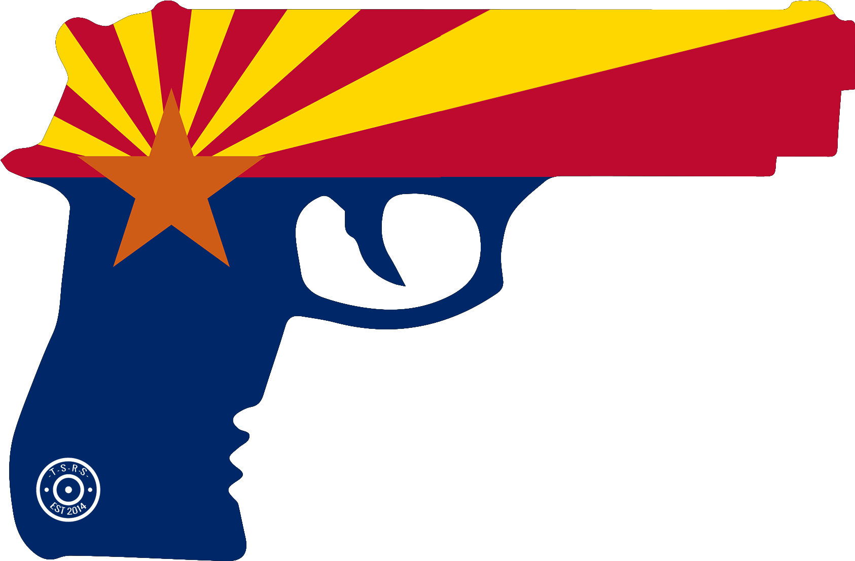 Gun Decals Arizona State Flag Auto Decals - Arizona State Flag Png (1800x1200), Png Download