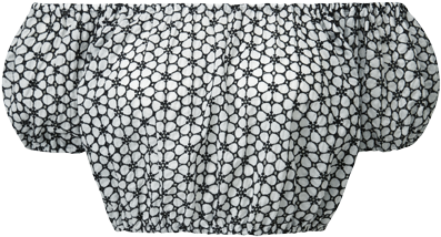 Leandra Black And White Daisy Eyelet Top - Handbag (414x600), Png Download