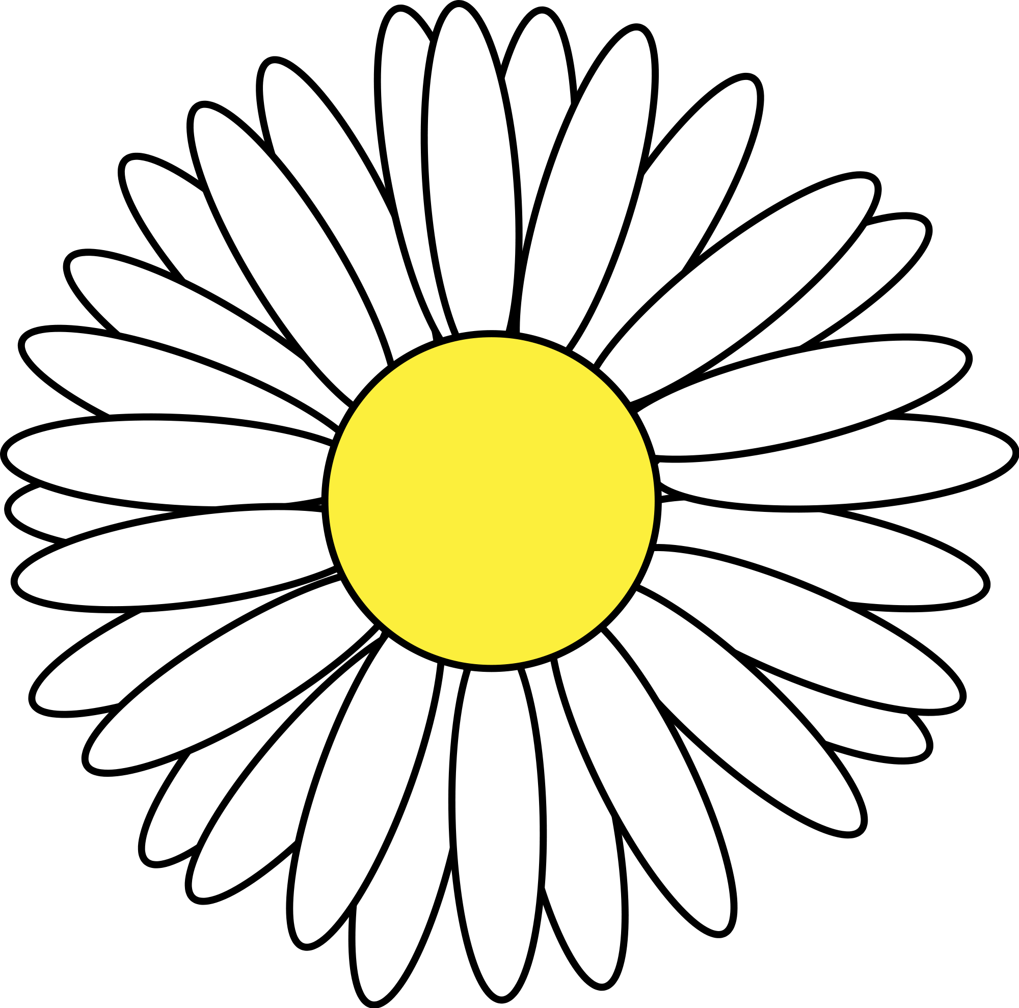 Meuble Héraldique Marguerite - Dibujo De Una Margarita (2000x1979), Png Download