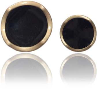 Black And Gold Button (500x500), Png Download