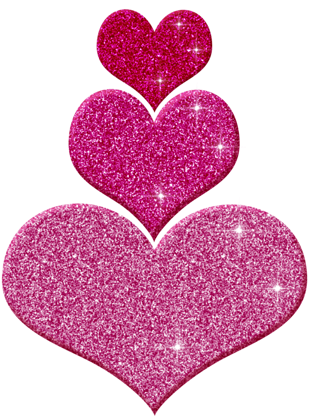 Hearts Clipart Pink Sparkle Pencil And In Color Hearts - Glitter Hearts Clipart (1368x855), Png Download