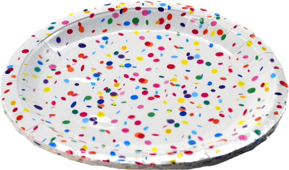 Party Paper Plate - Party Pappteller "konfetti" 24 Cm Durchmesser 10er (1000x1000), Png Download