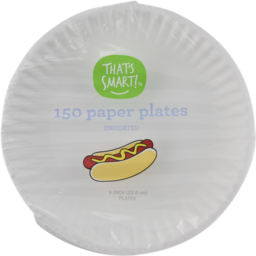 Uncoated 9 Inch Paper Plates - Paper (600x599), Png Download