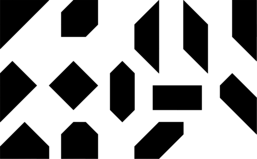 Convex Tangram Shapes Black - Black And White Shapes Png (500x310), Png Download