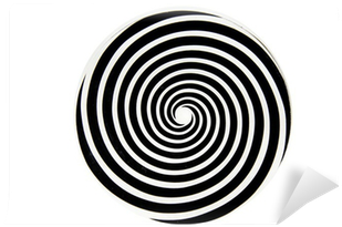 Black And White Hypnotic Whirlpool Shape Wall Mural - Spiral (400x400), Png Download