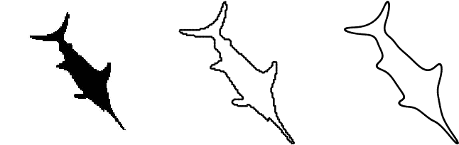 A Fish Image, Fish Shape And A Blurred Fish Shape - Drawing (707x219), Png Download