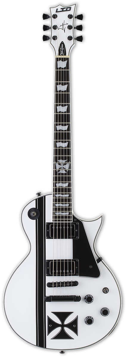 Esp Signature Series Ltd Iron Cross Snow White Electric - Esp Ltd Iron Cross Sw (437x1200), Png Download