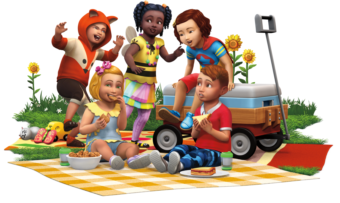 Official Sims 4 Toddler Stuff Assets Provided By Ea - Familias De Los Sims 4 (1128x700), Png Download
