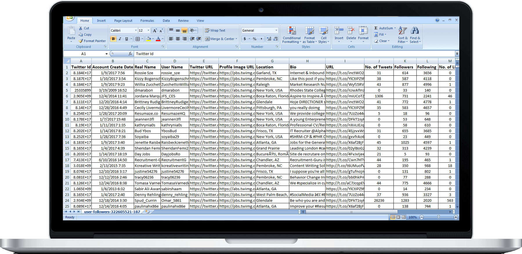 You Will Get All The Twitter Followers Of Any Public - Excel (1852x938), Png Download