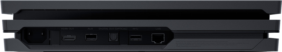 Sony Playstation 4 Pro Gaming Console Back - Ps4 Pro Ports On Back (1000x220), Png Download