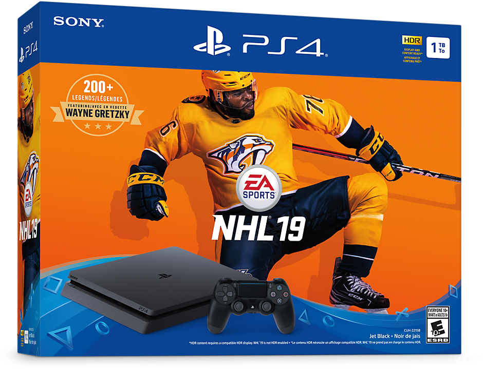 Sony Playstation 4 1tb Slim - Playstation 4 Nhl 19 (991x744), Png Download