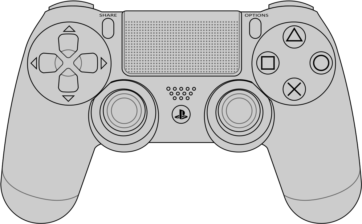 Clipart Black And White Library Ps Vector Images Dualshock - Playstation 4 Control Vector (1280x853), Png Download