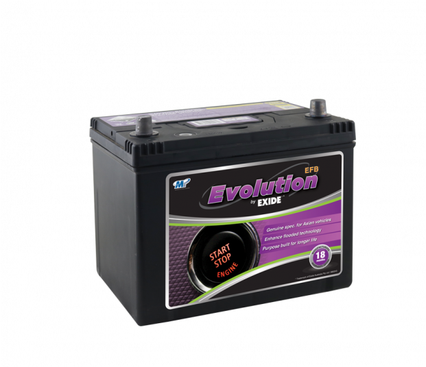 Exide Evolution Ssefb-d24 Start Stop 460cca Car Battery - Start-stop System (620x620), Png Download