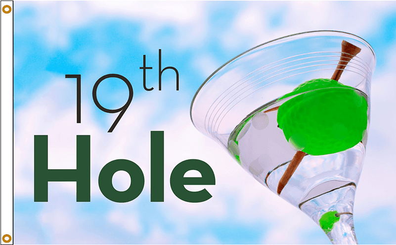 19th Hole Golf Flag - Graphic Design (800x800), Png Download