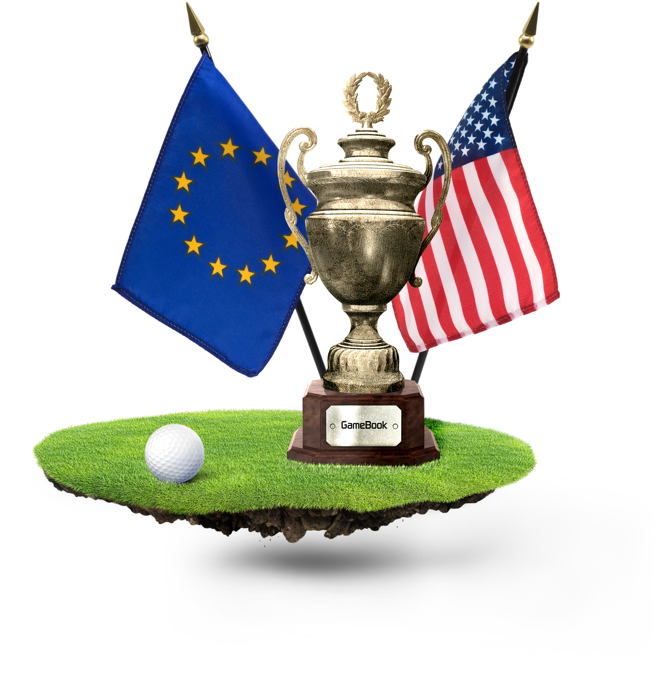 Gb Cup Trophy Flags - Us And Eu Flag (2480x3508), Png Download