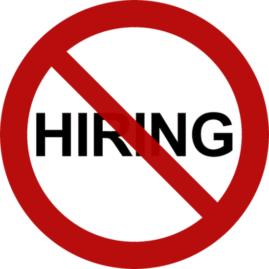 Image Of Word 'hiring' Behind A Red Circle With A Line - Limite Di Velocità 120 (550x550), Png Download
