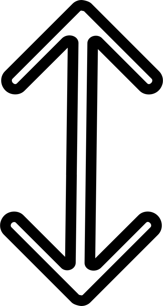 Arrow Double Outlined Vertical Up And Down Sign Comments - White Vertical Arrow Png (522x980), Png Download