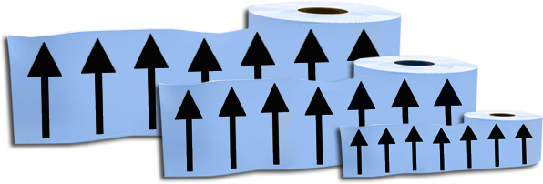 150mm Directional Arrow Adhesive Marking Tape Blue - Yellow (596x202), Png Download