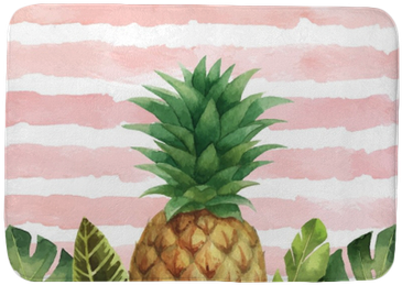 Watercolor Vector Banner Tropical Leaves And Pineapple - Festa Quadros Tropical Para Imprimir (400x400), Png Download