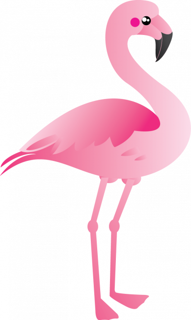 Flamingo Clipart Png - Flamingo Cartoon Clip Art (389x650), Png Download