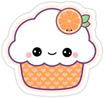 Cute Orange By Sugarhai - Cupcakes Kawaii (375x360), Png Download