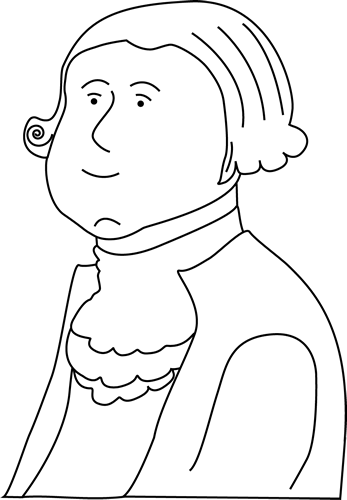 Black And White George Washington Clip Art - Black And White George Washington (347x500), Png Download