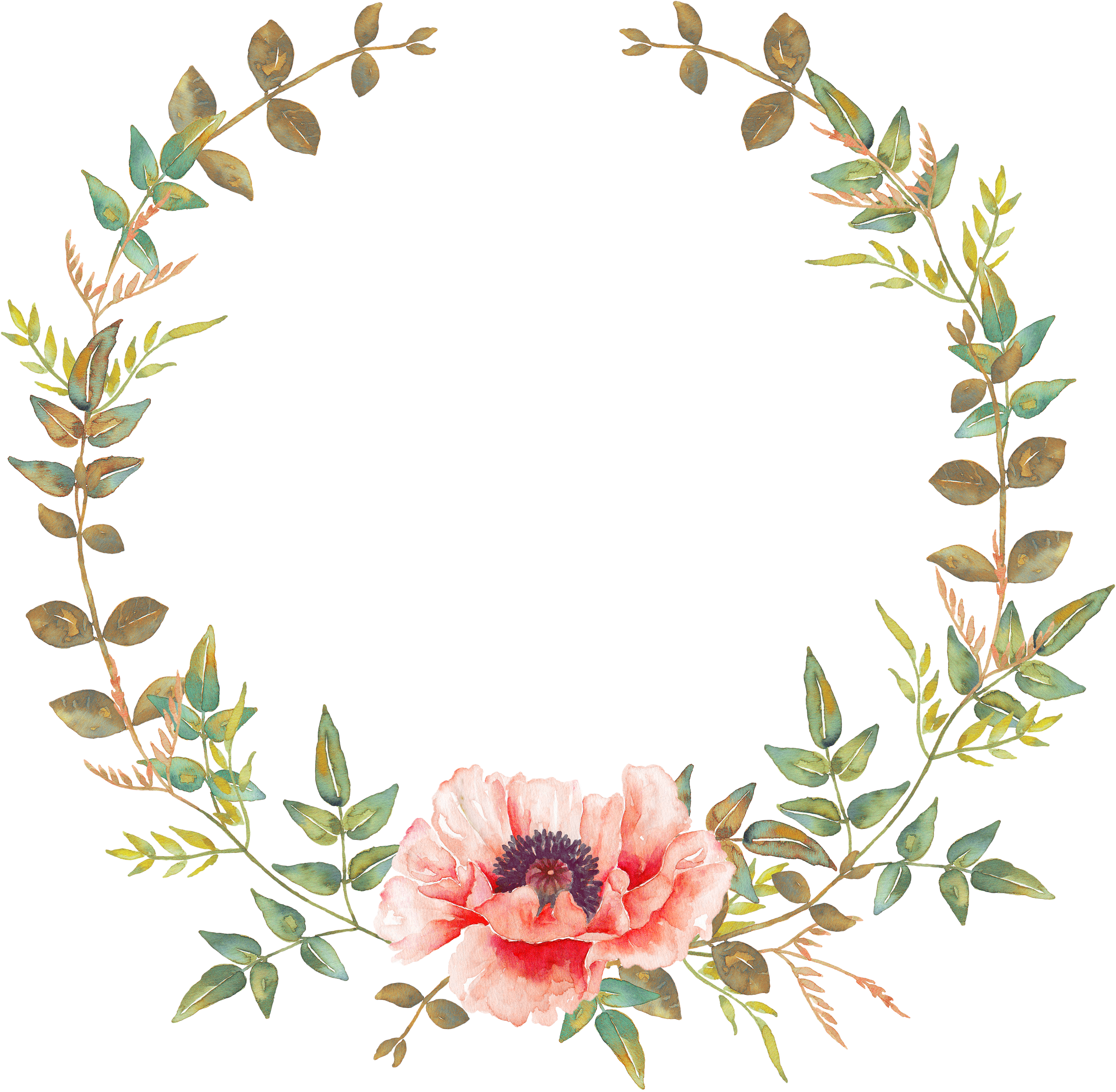 Pin By Ламия Мараяну On В Круге - Transparent Watercolor Floral Wreath (4263x4149), Png Download