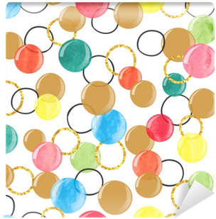 Seamless Pattern With Colorful Watercolor Bubbles - Watercolor Painting (400x400), Png Download
