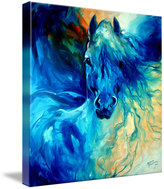 "equus Blue Ghost" By Marcia Baldwin, Shreveport, Louisiana - Marcia Baldwin Horses (566x650), Png Download