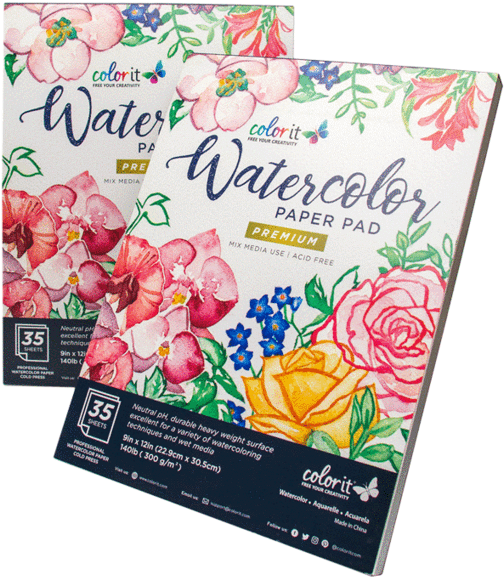 Watercolor Paper Pads 9"x12\ - Watercolor Painting (371x480), Png Download